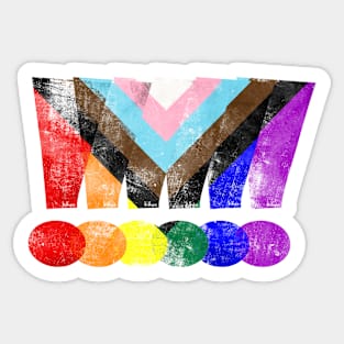 LGBTQ Progress Pride Grunge Exclamation Points Sticker